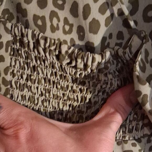 ZARA Green Leopard Print Slip Dress Size XS - Picture 8 of 16